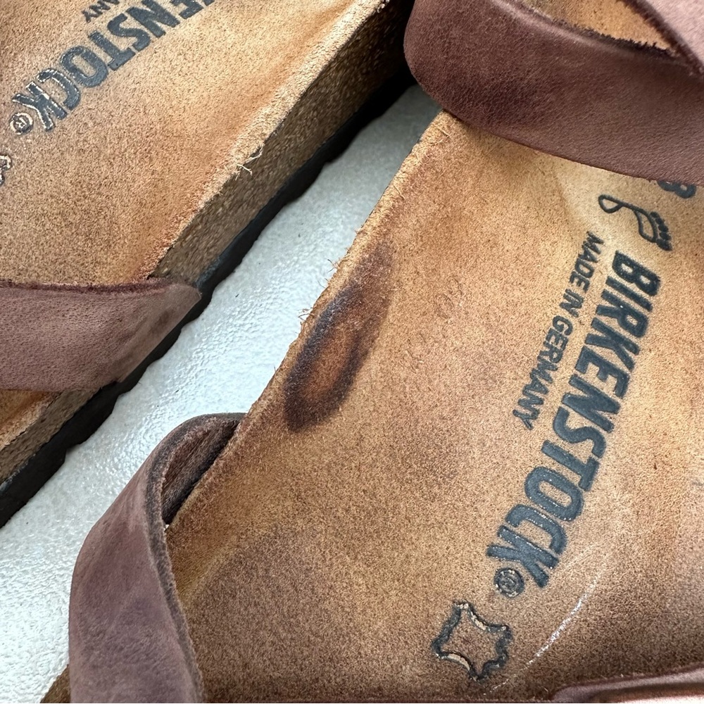 Birkenstock Yara Habana Oiled Leather Regular Width Ankle Strap Sandals Size 38 - Picture 3 of 9